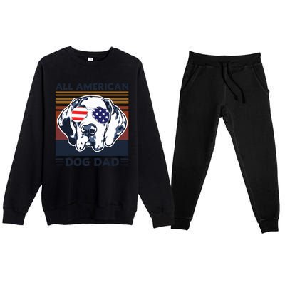 All American Dog Dad Premium Crewneck Sweatsuit Set