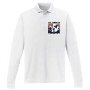 All American Dog Dad Performance Long Sleeve Polo