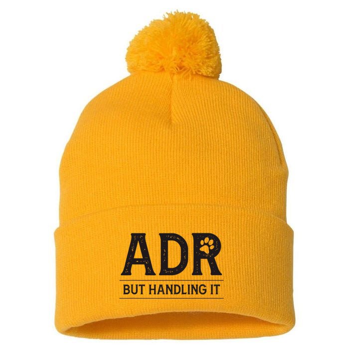 Adr AinT Doin Right But Handling It Funny Vet Tech Vet Dk. Pom Pom 12in Knit Beanie