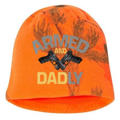 Armed And Dadly Funny Deadly Father Gifts For Fathers Day Kati - Camo Knit Beanie