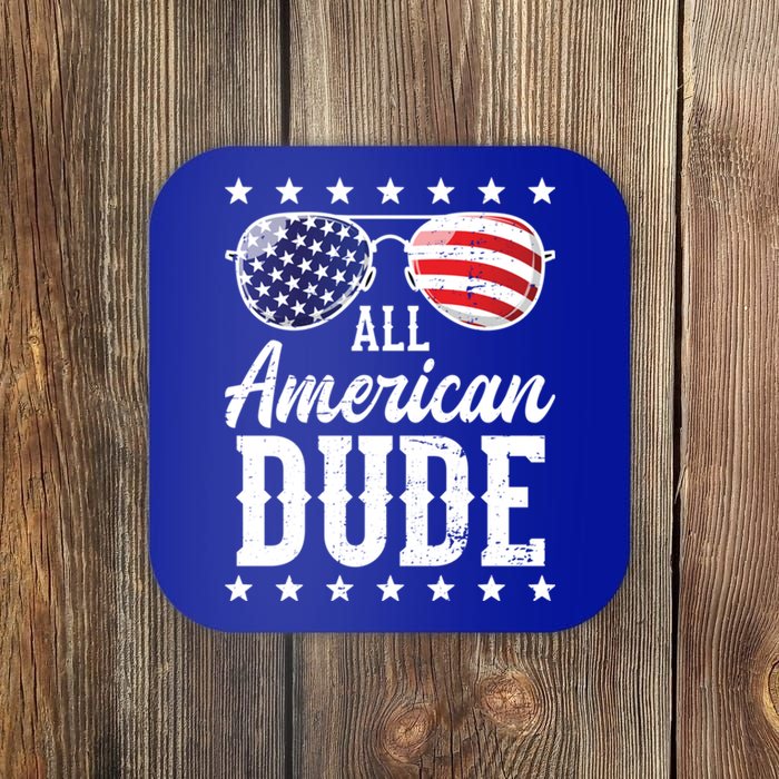 All American Dude Sunglasses Family Matching 4th Of July Gift Coaster