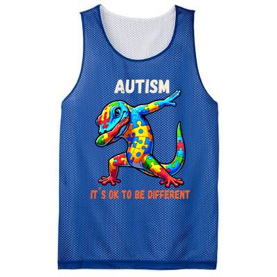 Autism Awareness Dabbing Gecko Cool Gift Mesh Reversible Basketball Jersey Tank