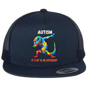 Autism Awareness Dabbing Gecko Cool Gift Flat Bill Trucker Hat