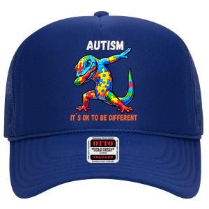 Autism Awareness Dabbing Gecko Cool Gift High Crown Mesh Back Trucker Hat