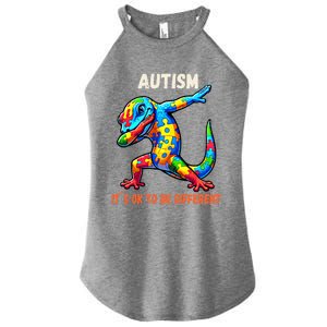 Autism Awareness Dabbing Gecko Cool Gift Women's Perfect Tri Rocker Tank