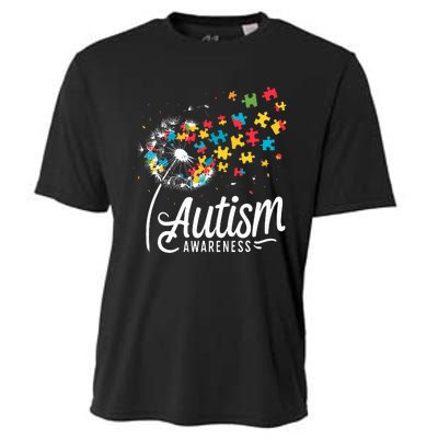 Autism Awareness Dandelion Puzzle Autism Cooling Performance Crew T-Shirt