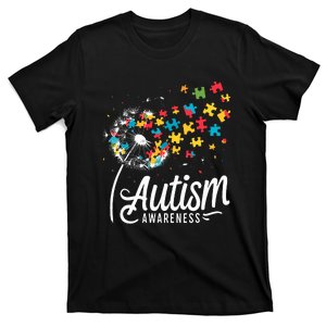 Autism Awareness Dandelion Puzzle Autism T-Shirt