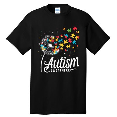 Autism Awareness Dandelion Puzzle Autism Tall T-Shirt