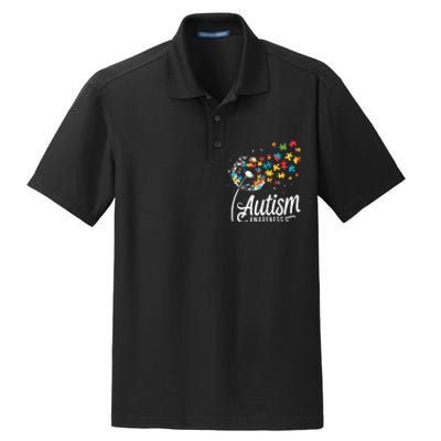 Autism Awareness Dandelion Puzzle Autism Dry Zone Grid Polo