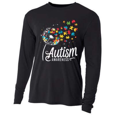 Autism Awareness Dandelion Puzzle Autism Cooling Performance Long Sleeve Crew