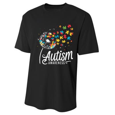 Autism Awareness Dandelion Puzzle Autism Performance Sprint T-Shirt