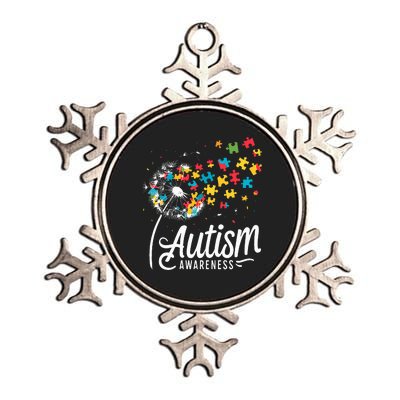 Autism Awareness Dandelion Puzzle Autism Metallic Star Ornament