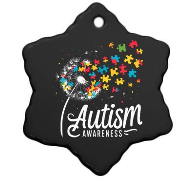 Autism Awareness Dandelion Puzzle Autism Ceramic Star Ornament