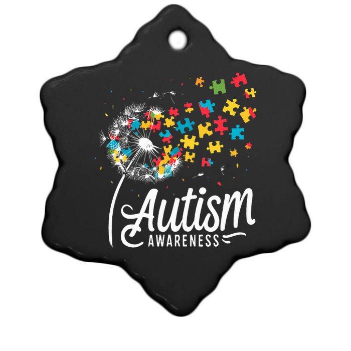 Autism Awareness Dandelion Puzzle Autism Ceramic Star Ornament