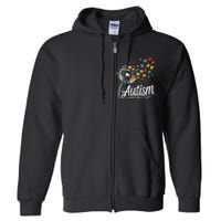 Autism Awareness Dandelion Puzzle Autism Full Zip Hoodie