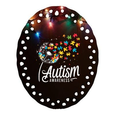 Autism Awareness Dandelion Puzzle Autism Ceramic Oval Ornament