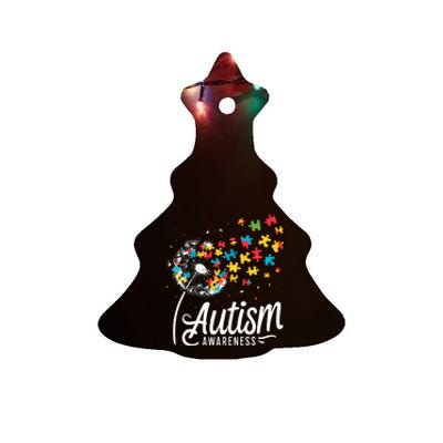 Autism Awareness Dandelion Puzzle Autism Ceramic Tree Ornament