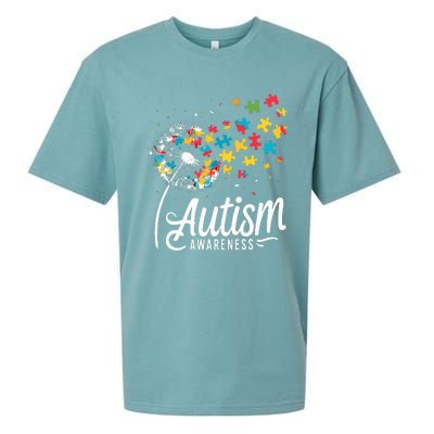 Autism Awareness Dandelion Puzzle Autism Sueded Cloud Jersey T-Shirt