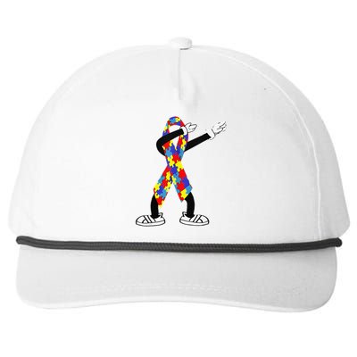 Autism Awareness Dabbing Puzzle Piece Love Dab Dance Snapback Five-Panel Rope Hat