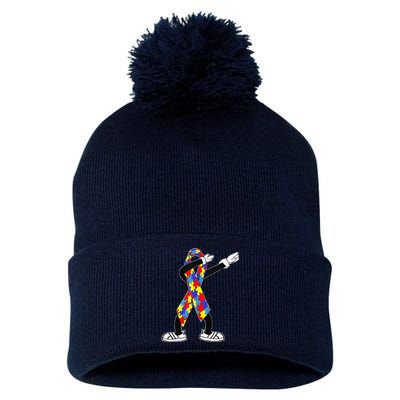 Autism Awareness Dabbing Puzzle Piece Love Dab Dance Pom Pom 12in Knit Beanie