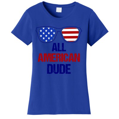 All American Dude Usa Flag America Fourth Of July Gift Women's T-Shirt