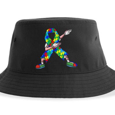 Autism Awareness Dabbing Puzzle Piece Love Dab Dance Sustainable Bucket Hat