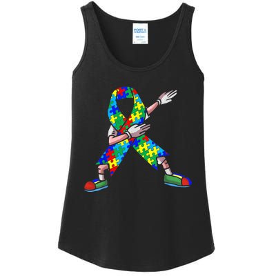 Autism Awareness Dabbing Puzzle Piece Love Dab Dance Ladies Essential Tank