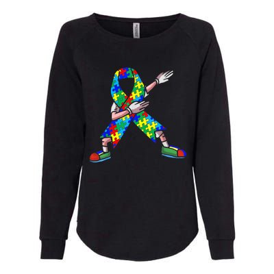 Autism Awareness Dabbing Puzzle Piece Love Dab Dance Womens California Wash Sweatshirt