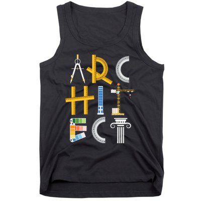 Architect Artwork Drawing Design Architecture Construction Tank Top