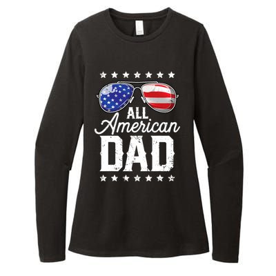 All American Dad 4th Of July Fathers Day Sunglasses Family Gift Womens CVC Long Sleeve Shirt