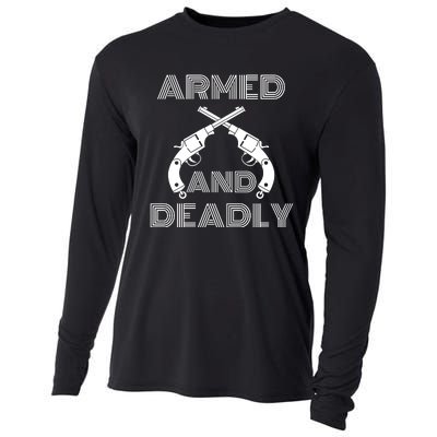 Armed And Deadly Funny Deadly Father Cooling Performance Long Sleeve Crew