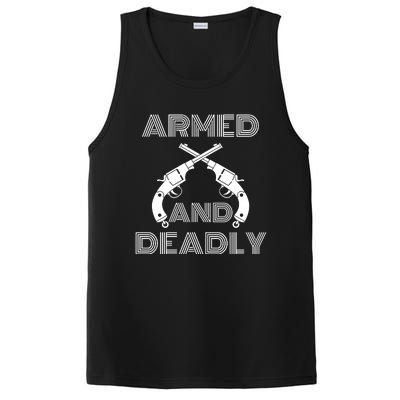 Armed And Deadly Funny Deadly Father PosiCharge Competitor Tank