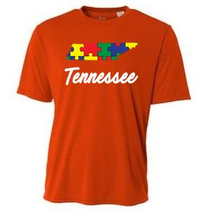 Autism Awareness Day Tennessee Puzzle Pieces Gift Cool Gift Cooling Performance Crew T-Shirt