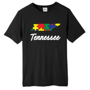 Autism Awareness Day Tennessee Puzzle Pieces Gift Cool Gift Tall Fusion ChromaSoft Performance T-Shirt