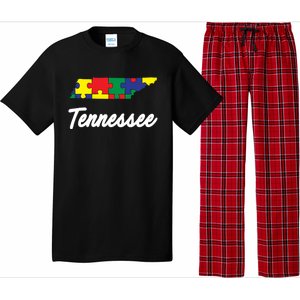 Autism Awareness Day Tennessee Puzzle Pieces Gift Cool Gift Pajama Set