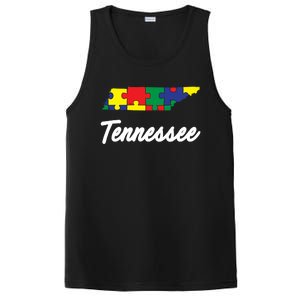 Autism Awareness Day Tennessee Puzzle Pieces Gift Cool Gift PosiCharge Competitor Tank