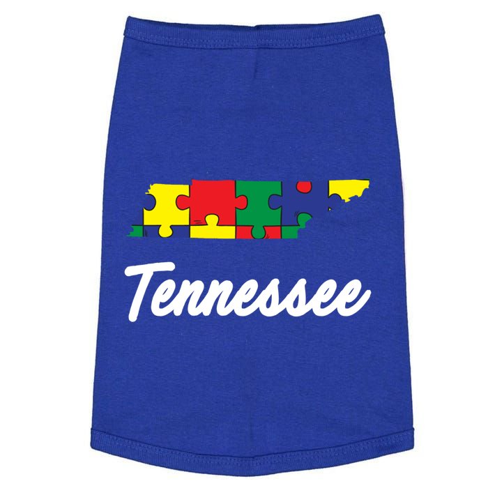 Autism Awareness Day Tennessee Puzzle Pieces Gift Cool Gift Doggie Tank