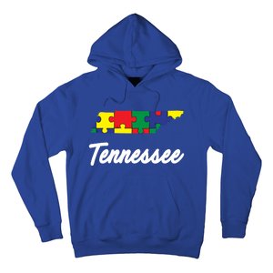 Autism Awareness Day Tennessee Puzzle Pieces Gift Cool Gift Hoodie