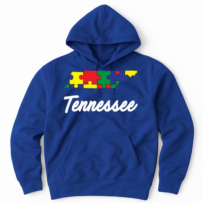 Autism Awareness Day Tennessee Puzzle Pieces Gift Cool Gift Hoodie