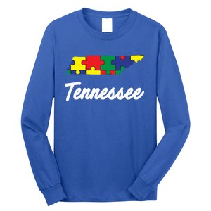 Autism Awareness Day Tennessee Puzzle Pieces Gift Cool Gift Long Sleeve Shirt