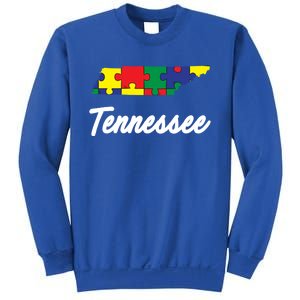 Autism Awareness Day Tennessee Puzzle Pieces Gift Cool Gift Sweatshirt