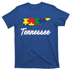 Autism Awareness Day Tennessee Puzzle Pieces Gift Cool Gift T-Shirt