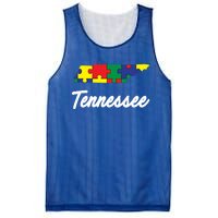 Autism Awareness Day Tennessee Puzzle Pieces Gift Cool Gift Mesh Reversible Basketball Jersey Tank