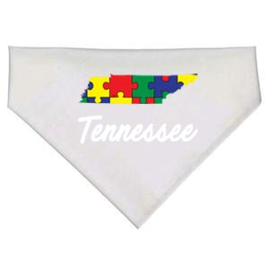 Autism Awareness Day Tennessee Puzzle Pieces Gift Cool Gift USA-Made Doggie Bandana