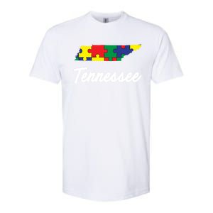 Autism Awareness Day Tennessee Puzzle Pieces Gift Cool Gift Softstyle CVC T-Shirt