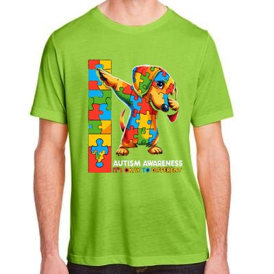 Autism Awareness Dabbing Dachshund Funny Gift Adult ChromaSoft Performance T-Shirt