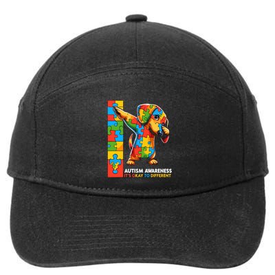 Autism Awareness Dabbing Dachshund Funny Gift 7-Panel Snapback Hat