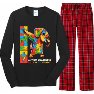 Autism Awareness Dabbing Dachshund Funny Gift Long Sleeve Pajama Set