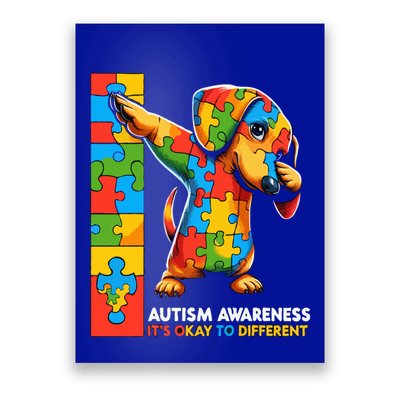 Autism Awareness Dabbing Dachshund Funny Gift Poster