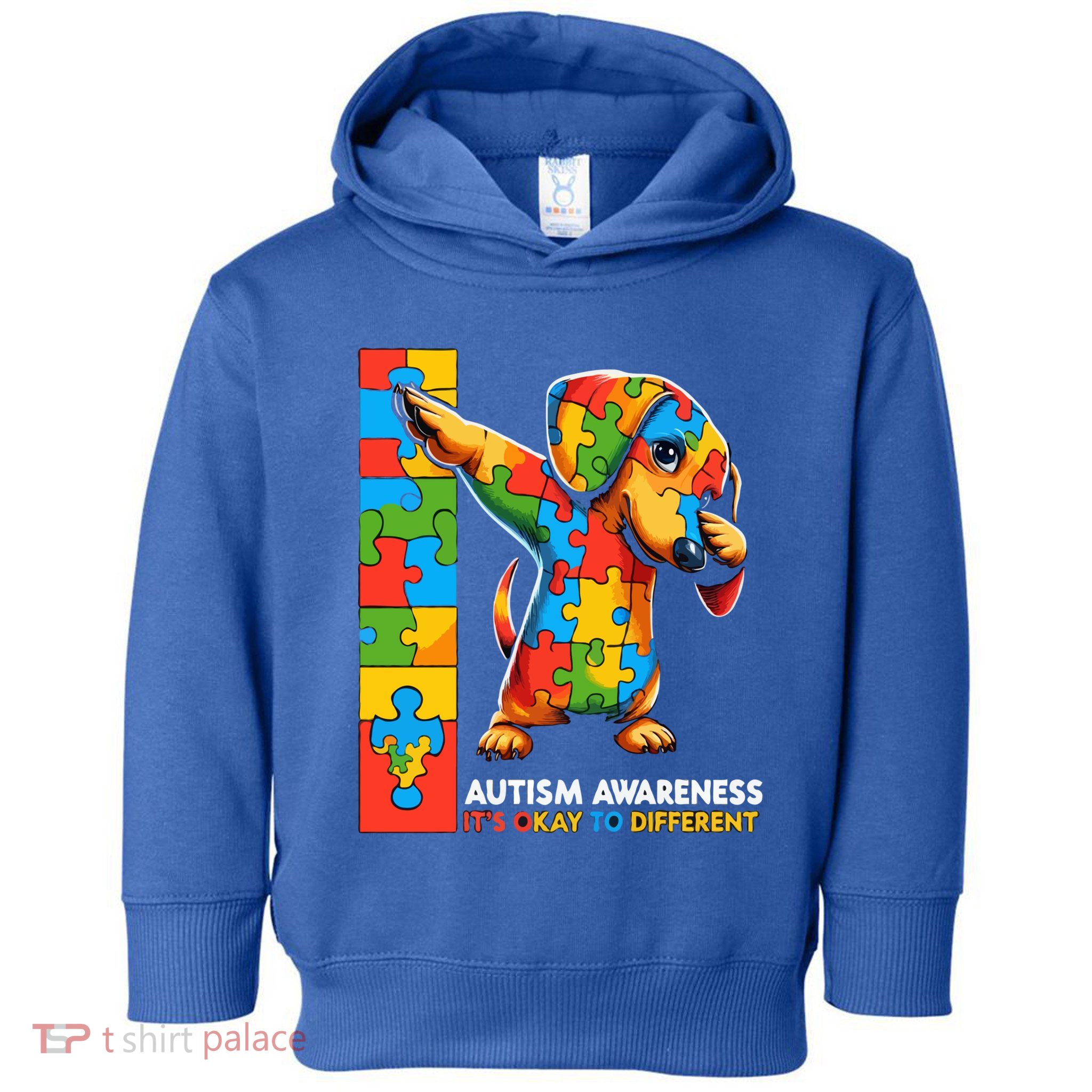 Autism Awareness Dabbing Dachshund Funny Gift Toddler Hoodie